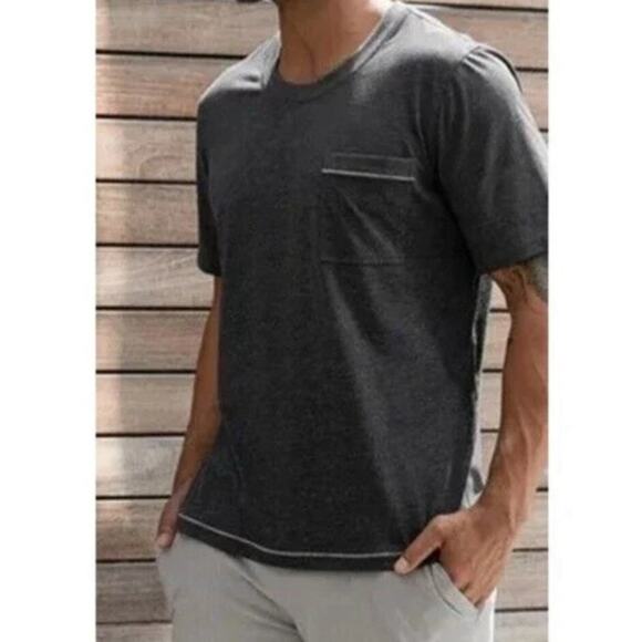 Lahgo Lunya Restore Short Sleeve Pajama T-Shirt - Grey | Small | S - Picture 1 of 8